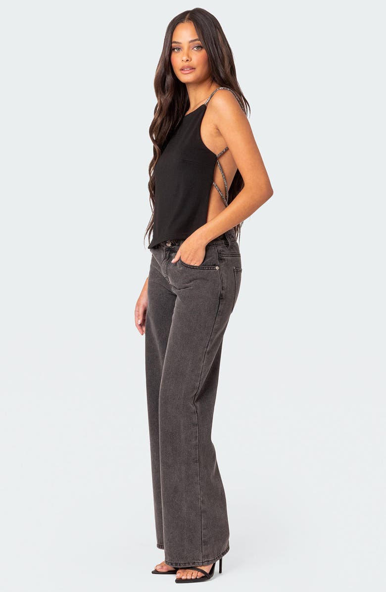 Karli Embellished Strap Open Back Top