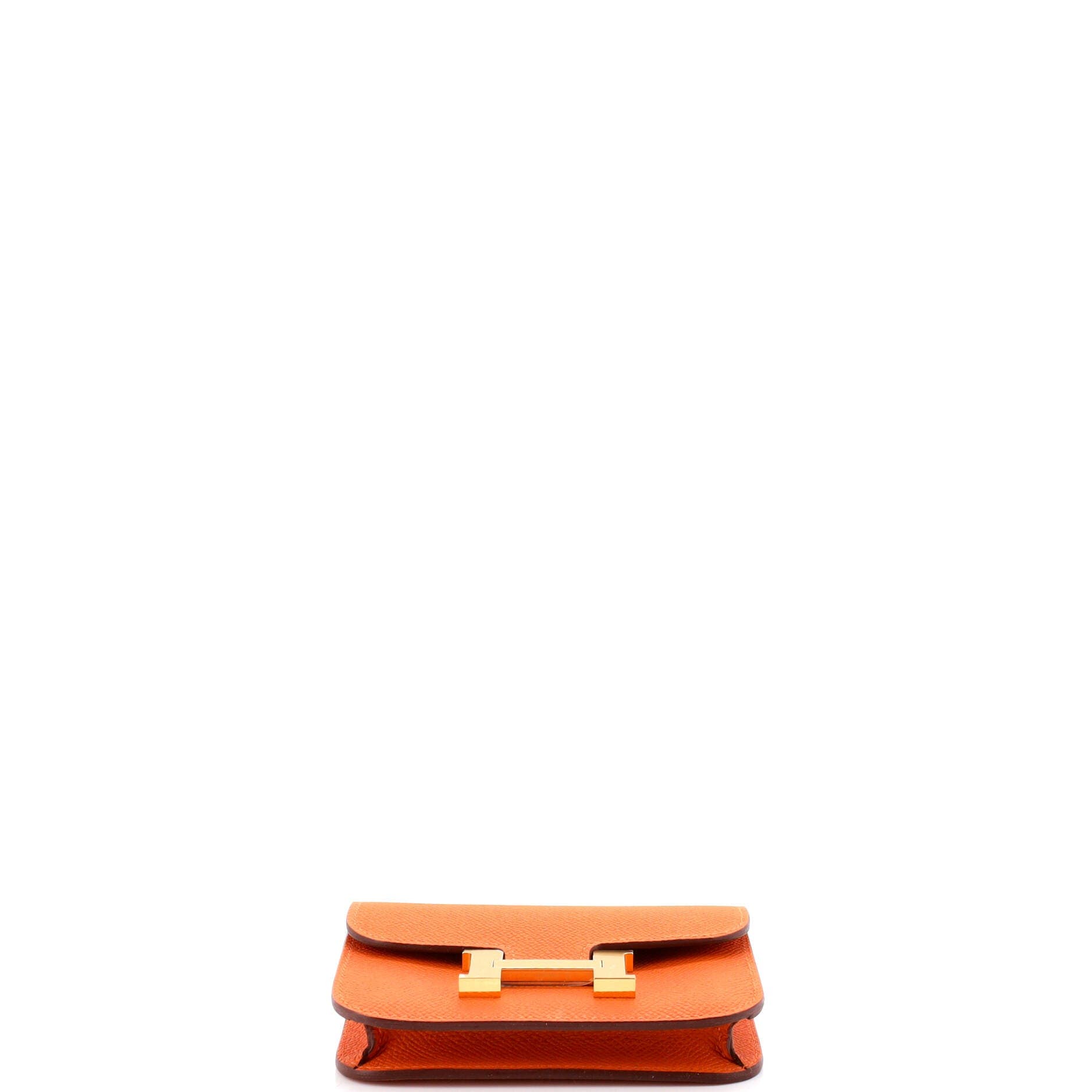 Constance Slim Wallet Epsom, Alternate, color, Orange H