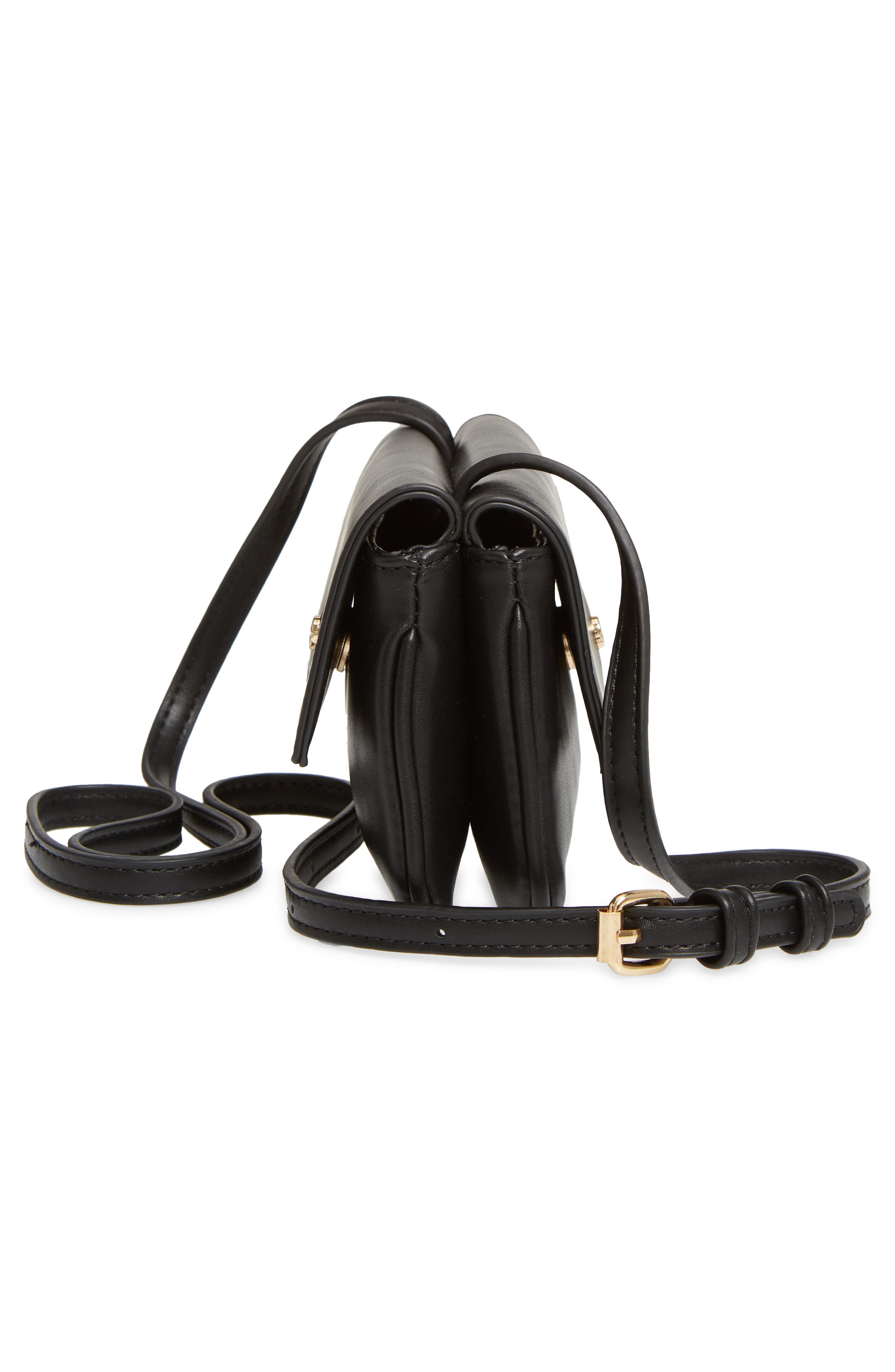 Mali + Lili Double Flap Vegan Leather Crossbody Bag, Alternate, color, 