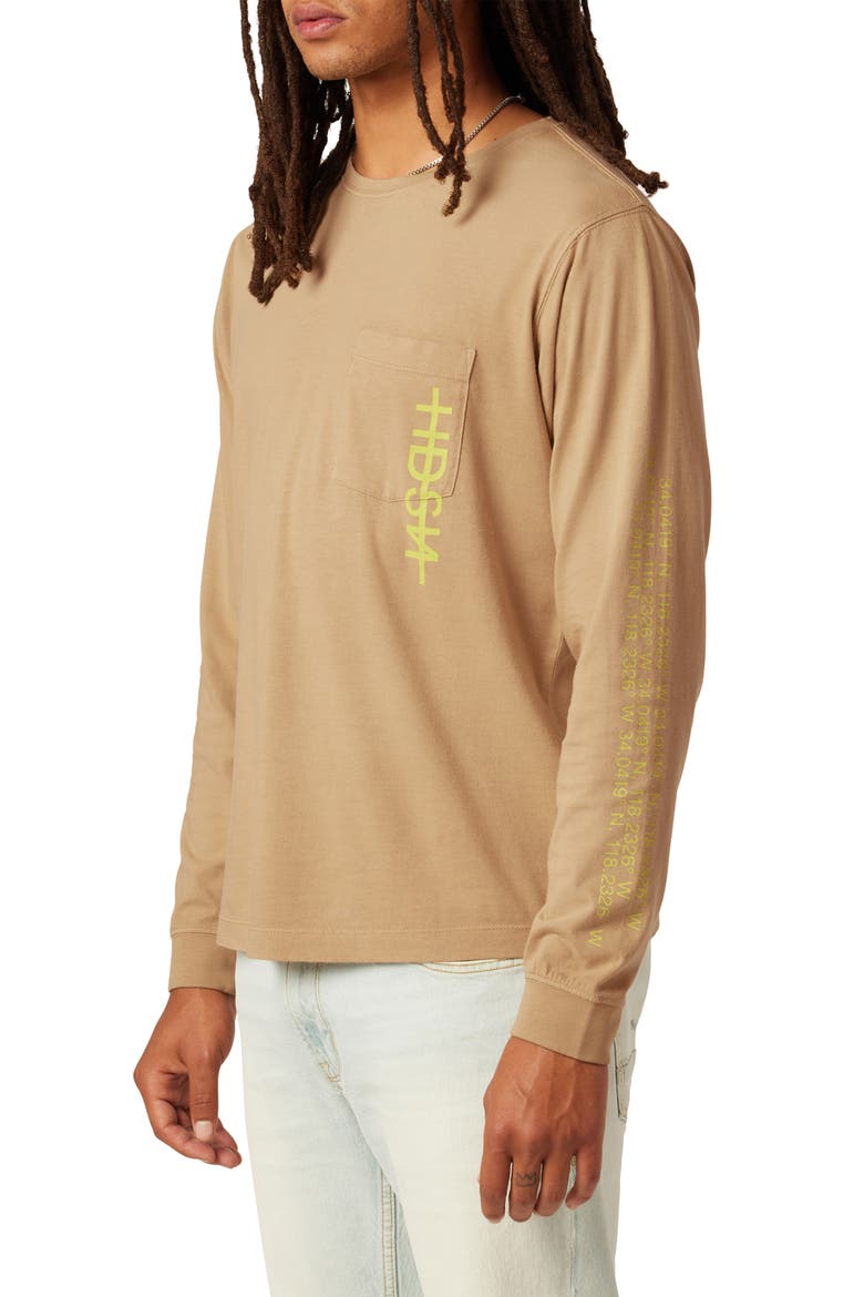 Long Sleeve Pocket Graphic T-Shirt, Alternate, color, DUSTY BEIGE PINK