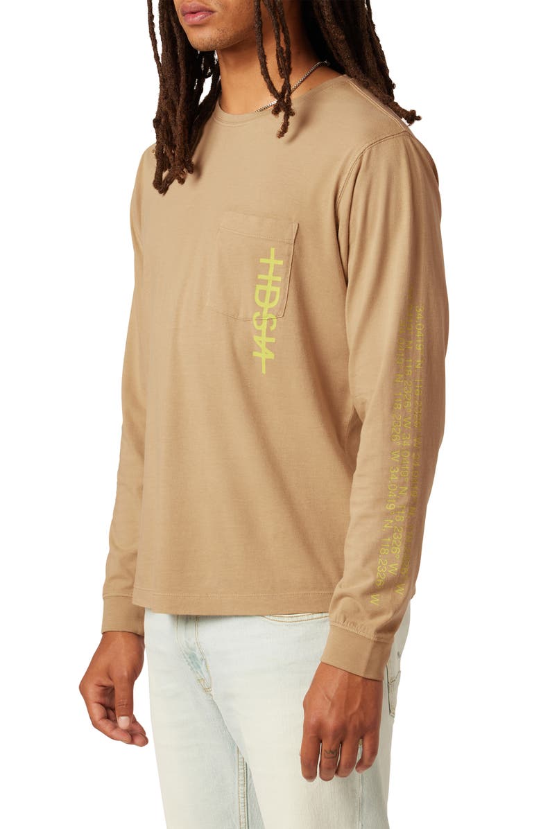 Hudson Jeans Long Sleeve Pocket Graphic T-Shirt, Alternate, color, 