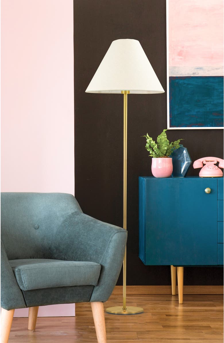 Brightech Mika 65" LED Classic Standing Floor Lamp with A-Line Traditional Open Shade, Bulb Included, Alternate, color,