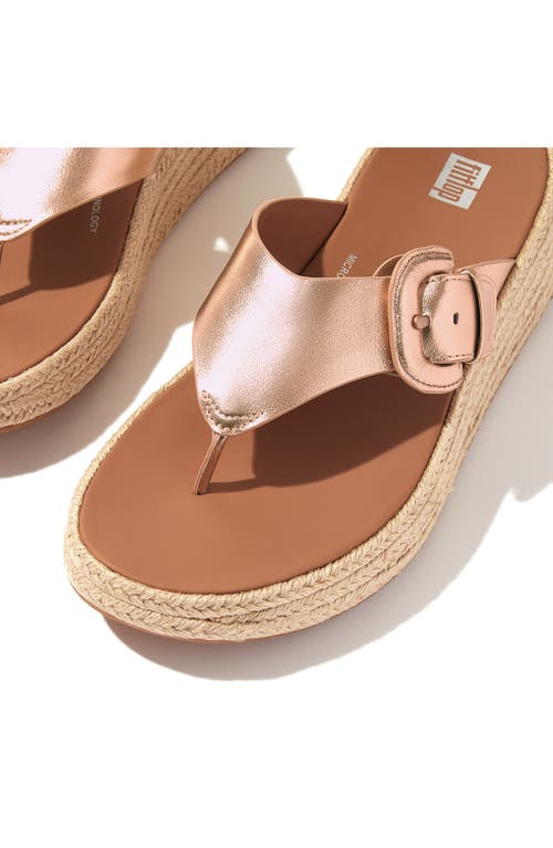 Fitflop F-mode Espadarille Platform Wedge Flip Flop In Rose Gold