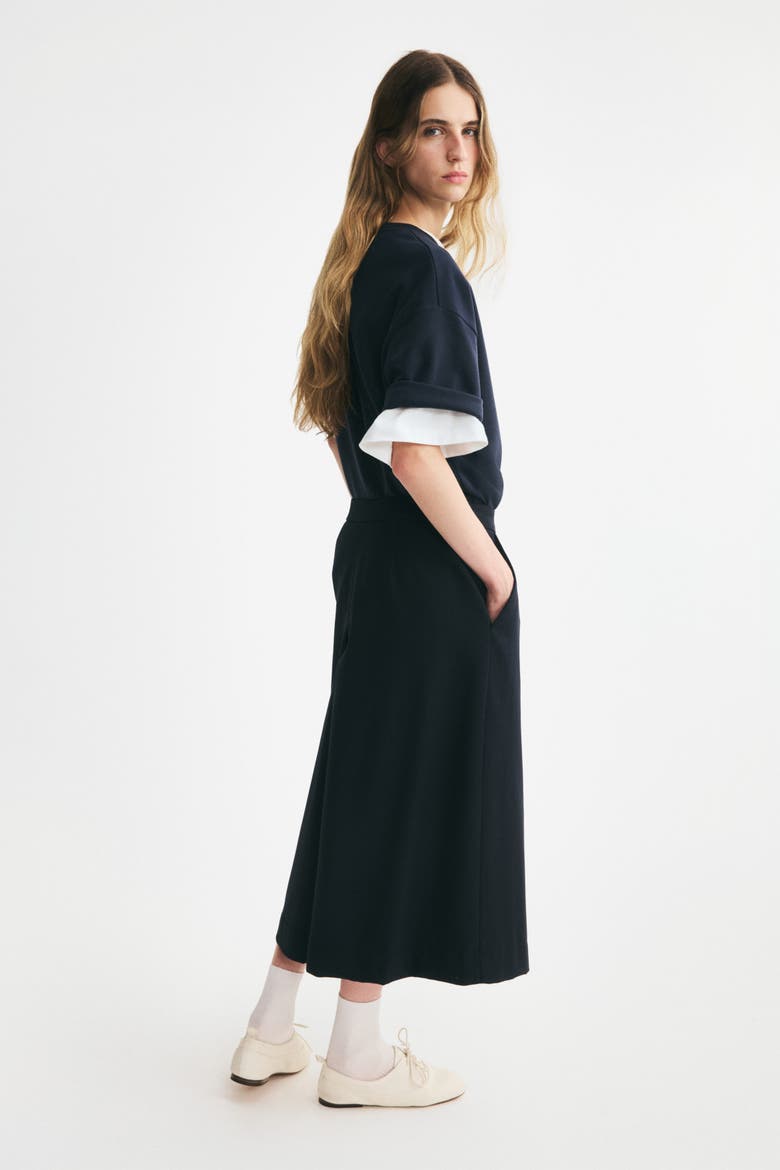 Pleat-Detail Culottes, Alternate, color, Navy blue