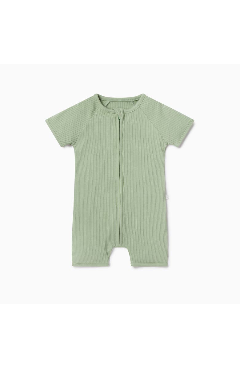 MORI Ribbed Summer Zip-Up Sleepsuit, Main, color, Sage