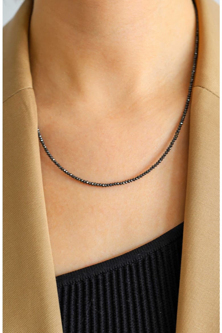 Diamond Necklace, Alternate, color, BLACK/ WHITE GOLD