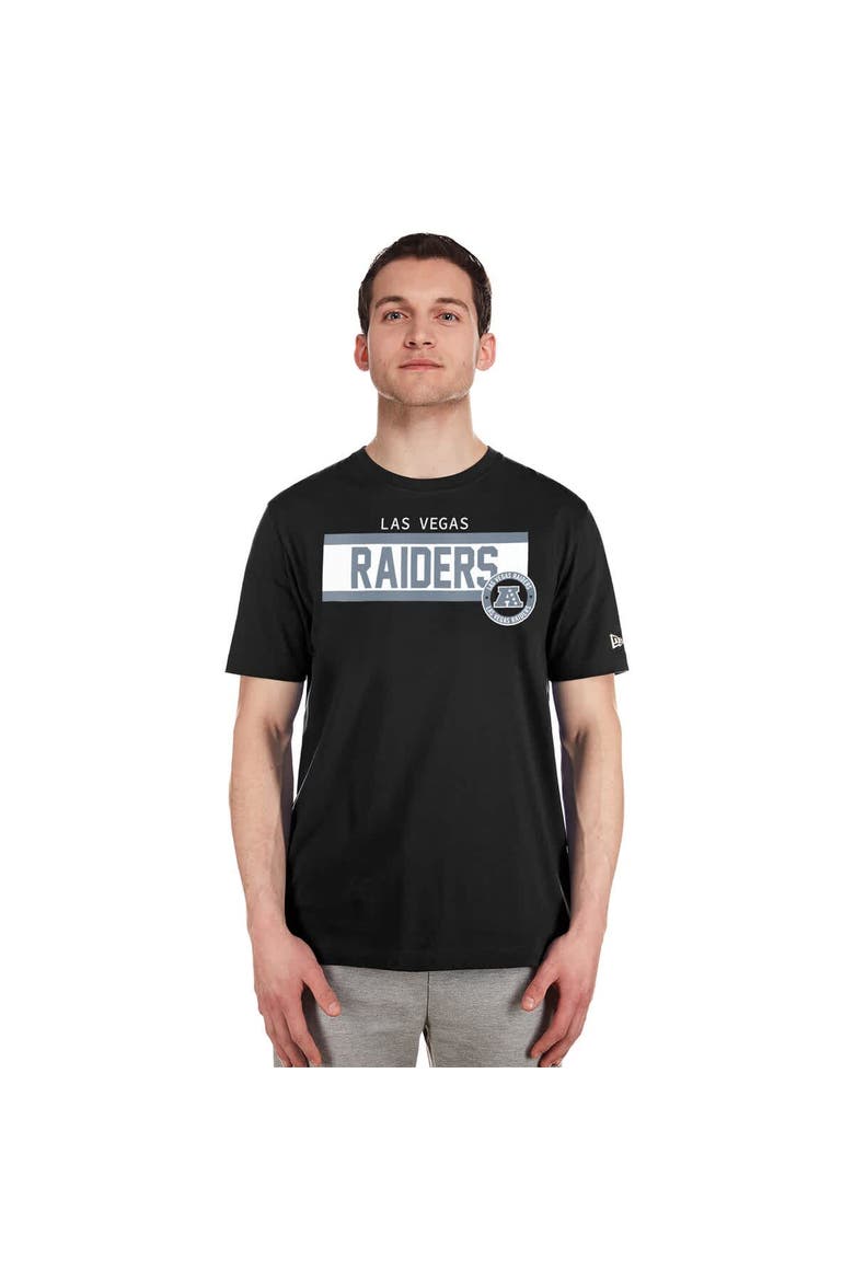 Men's New Era  Black Las Vegas Raiders 3rd Down High Density Print T-Shirt, Alternate, color, Black
