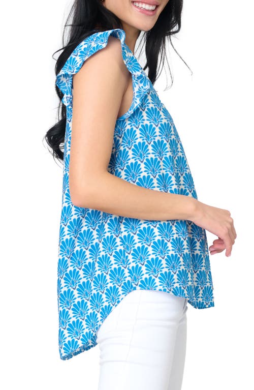 Gibsonlook Notch Neck Flutter Sleeve High-low Top