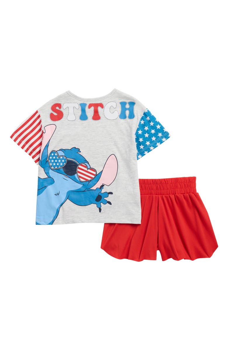 Happy Threads Kids' x Disney Stitch Graphic T-Shirt & Shorts Set, Alternate, color, 