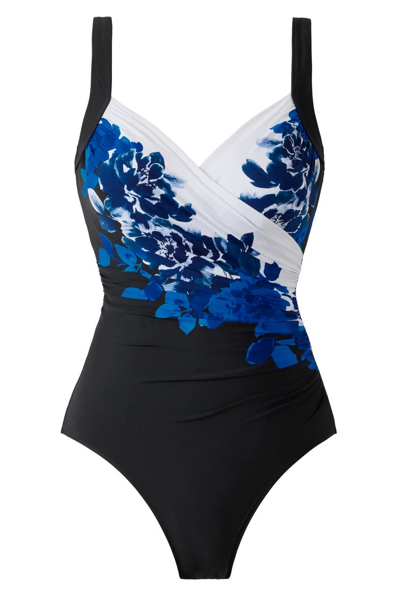 Ombra Fiore Sanibel One-Piece Swimsuit, Alternate, color, BLACK/ MULTI
