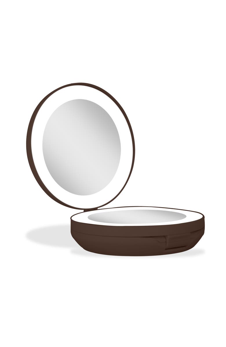 Zadro Lighted Travel Mirror with Magnification & Folding-to-Compact, Alternate, color, Chocolate