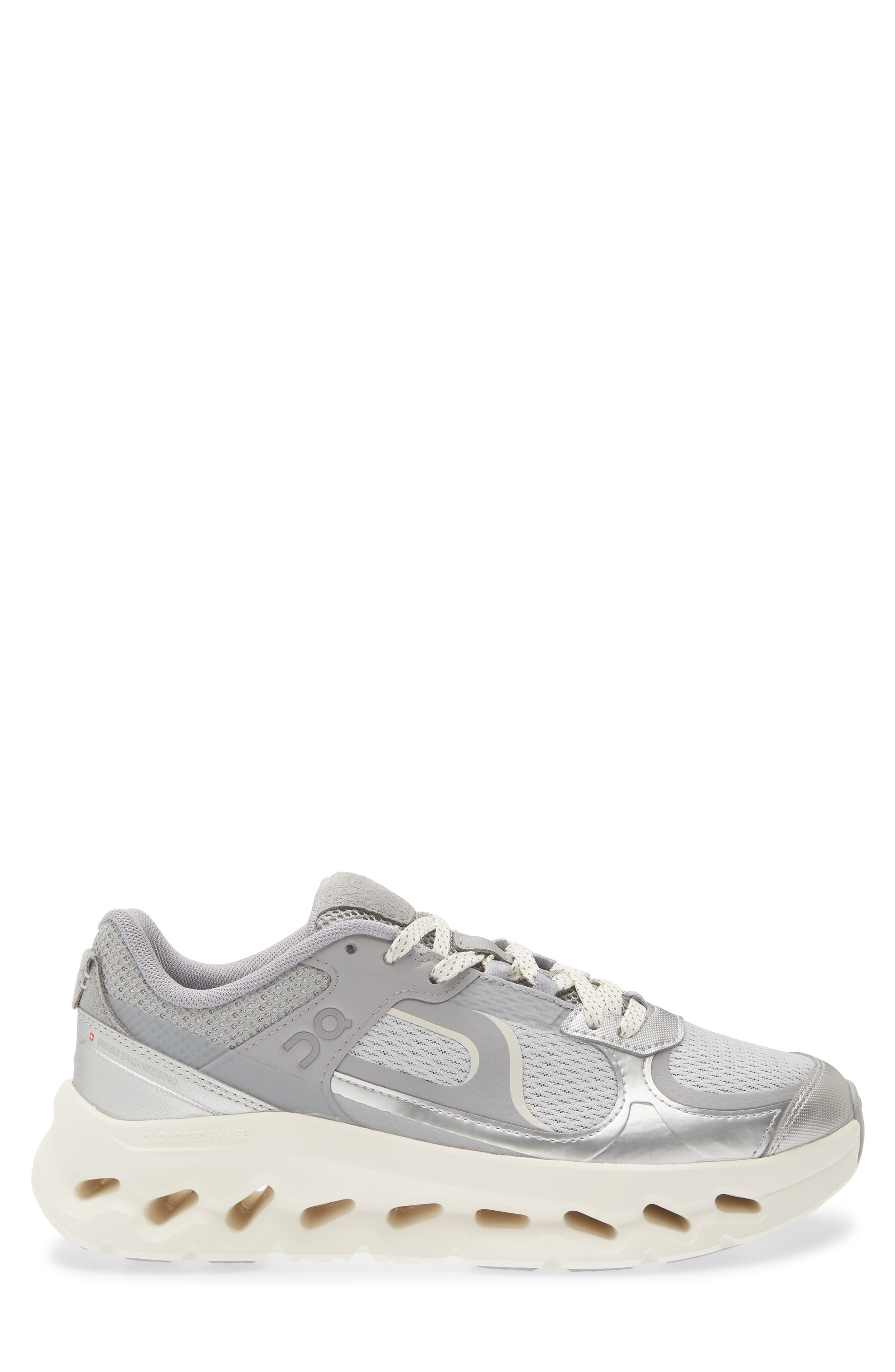 Cloudtilt Arc Running Shoe, Alternate, color, ALLOY/ IVORY