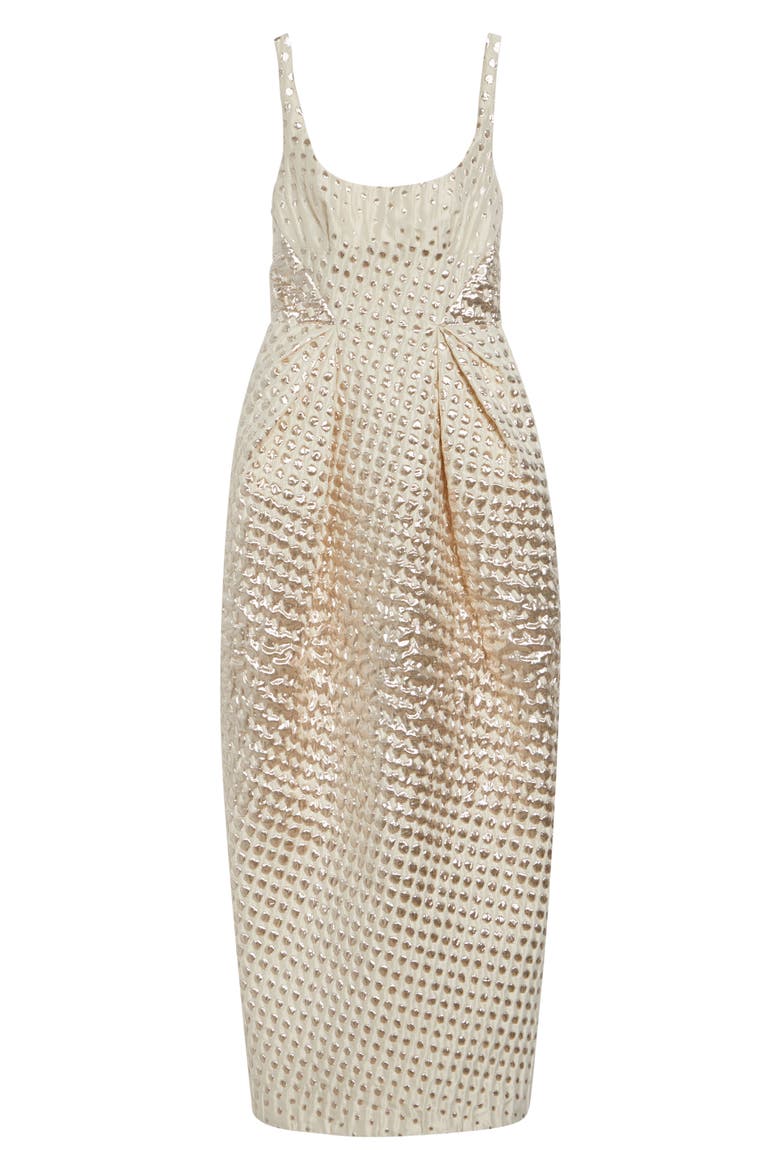 Halftone Dot Jacquard Gown, Alternate, color, MAGNOLIA