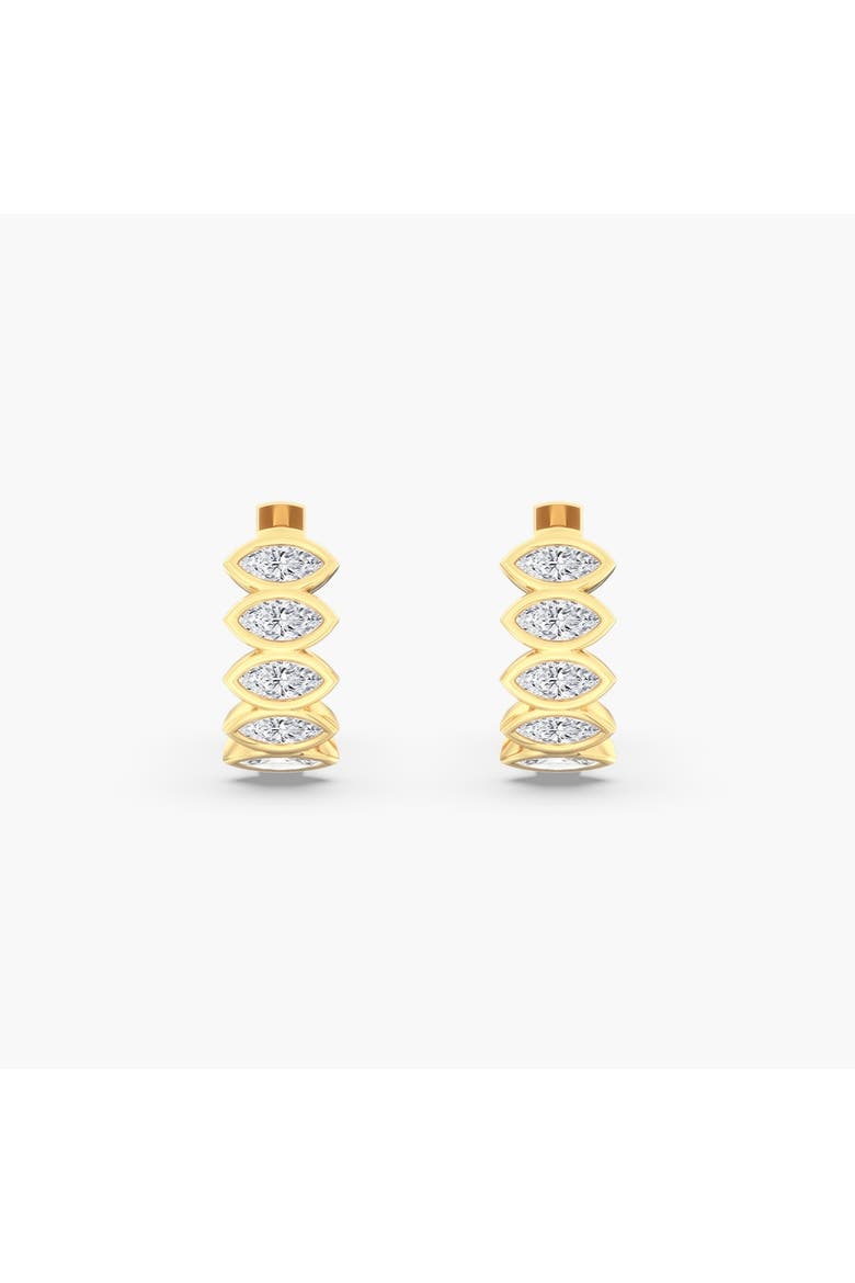 East West Marquise Bezel Lab Diamond Huggie in 14K Gold, Alternate, color, Yellow Gold