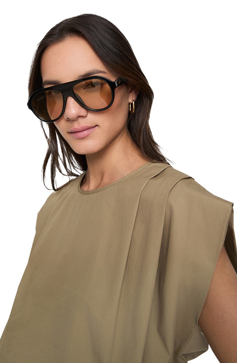 Rebecca Minkoff Holly Pleated Poplin Crop Top, Alternate, color, Linen