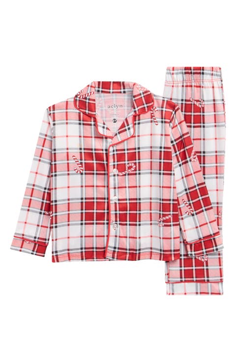 Little Kids' Candy Cane Plaid Matching Family Pajamas