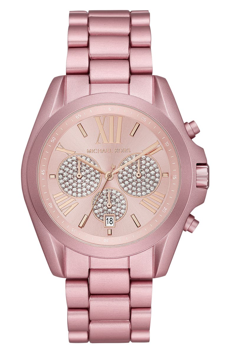 Michael Kors Bradshaw Crystal Pavé Chronograph Bracelet Watch, 43mm, Main, color,
