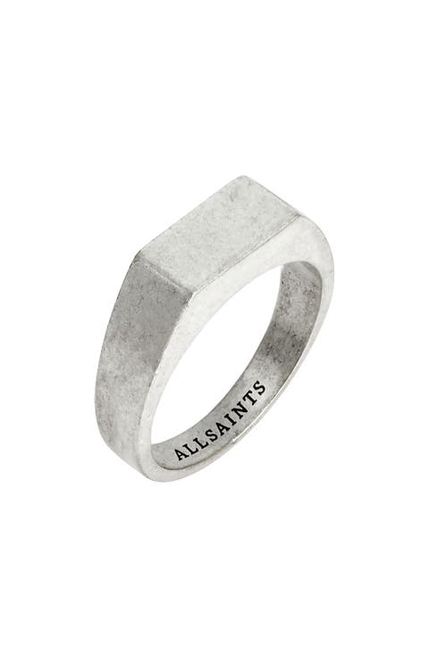 Men's Rectangle Flat Signet Ring