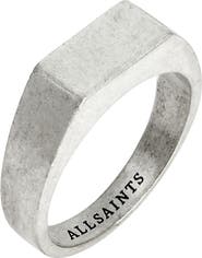 AllSaints Men's Rectangle Flat Signet Ring