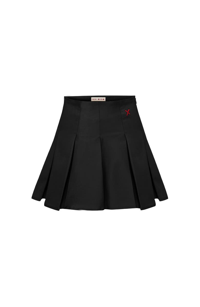 PCFG Cotton Pleated Skirt, Alternate, color, Black