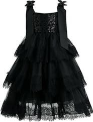 Tulleen Ruffle Sleeveless Bow Dress