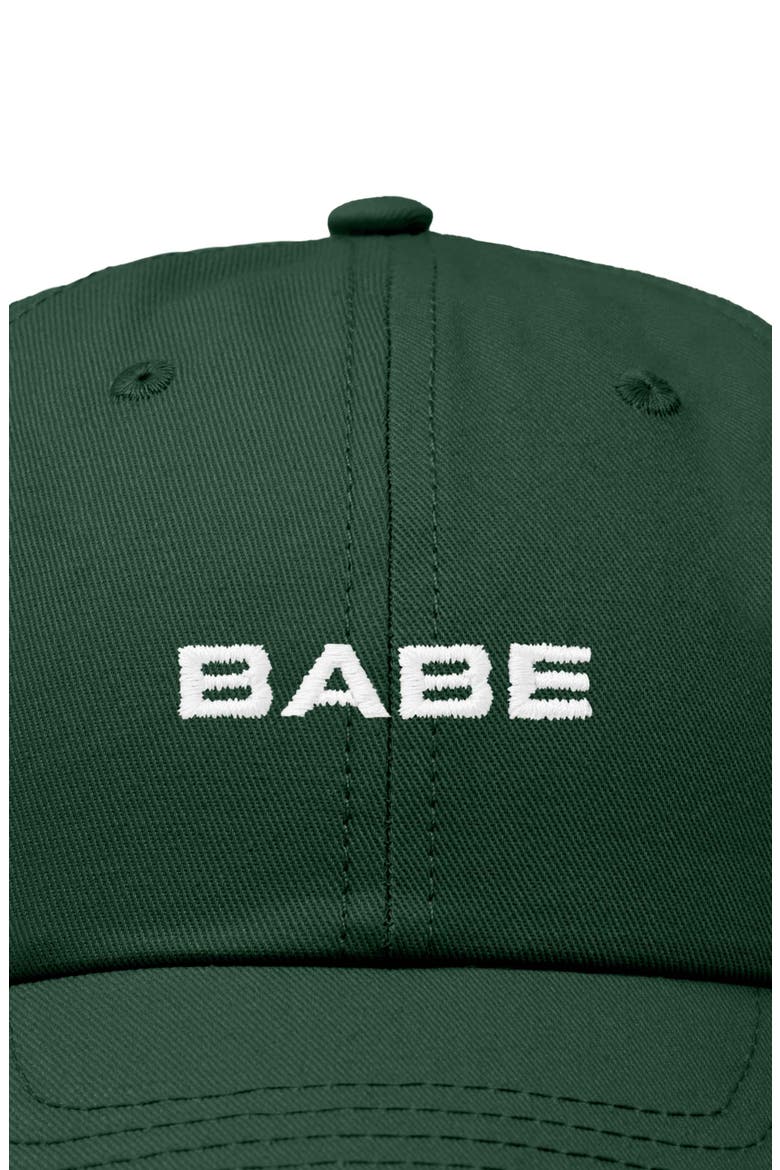 Babe Embroidered Cap, Alternate, color, Dark Green