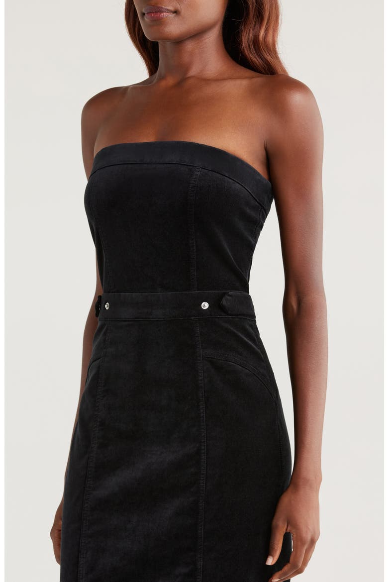 Fit for Success Strapless Velvet Dress, Alternate, color, BLACK001