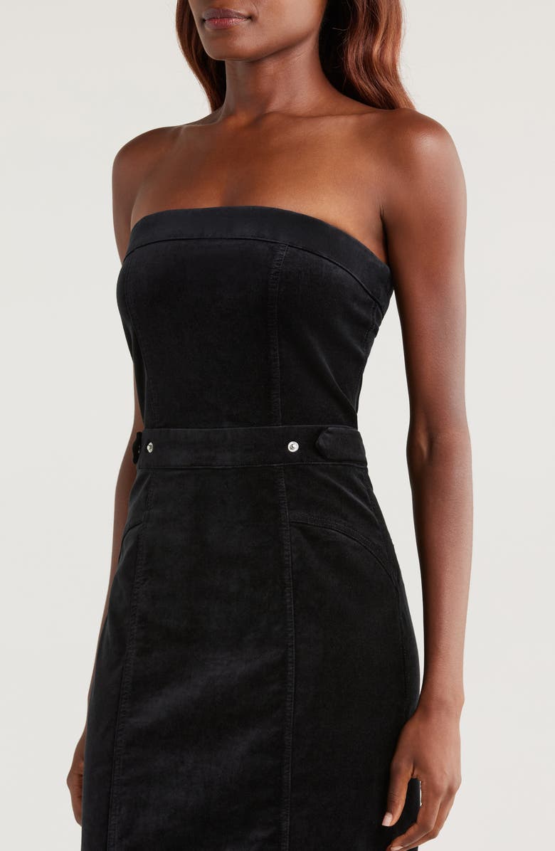 Good American Fit for Success Strapless Velvet Dress, Alternate, color, 
