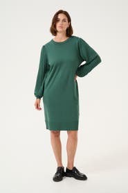 Kaffe Kalone Knit Round Neck Knee Length Dress