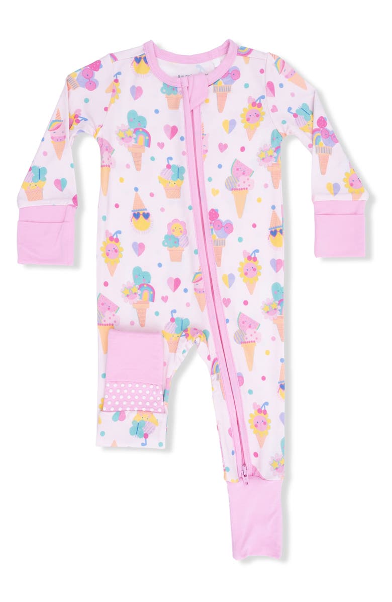 Angel Dear Ice Cream Fun Convertible Footie, Main, color, Pink