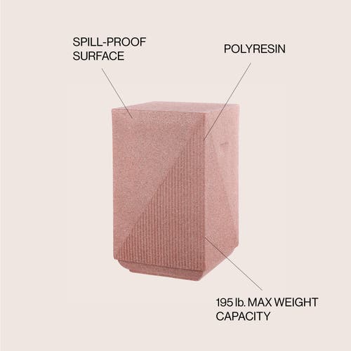 Jonathan Y Adrian 20.75" Contemporary Minimalist Square Indoor/outdoor Accent Table In Pink Terrazzo