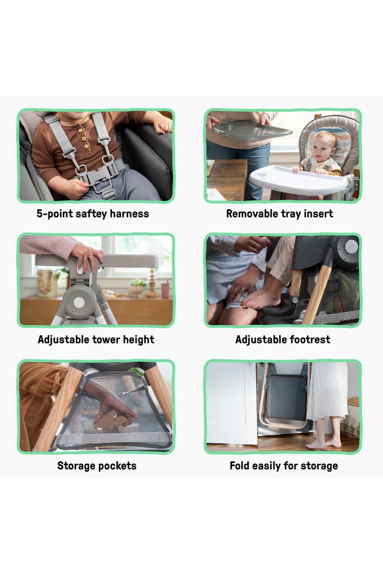 Proper Positioner Create Up! Multi-Mode Folding High Chair, Alternate, color, GREY