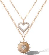 Jessica Simpson Gold-Tone Heart Necklace with Crystal Accents