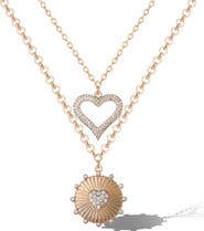 Jessica Simpson Gold-Tone Heart Necklace with Crystal Accents