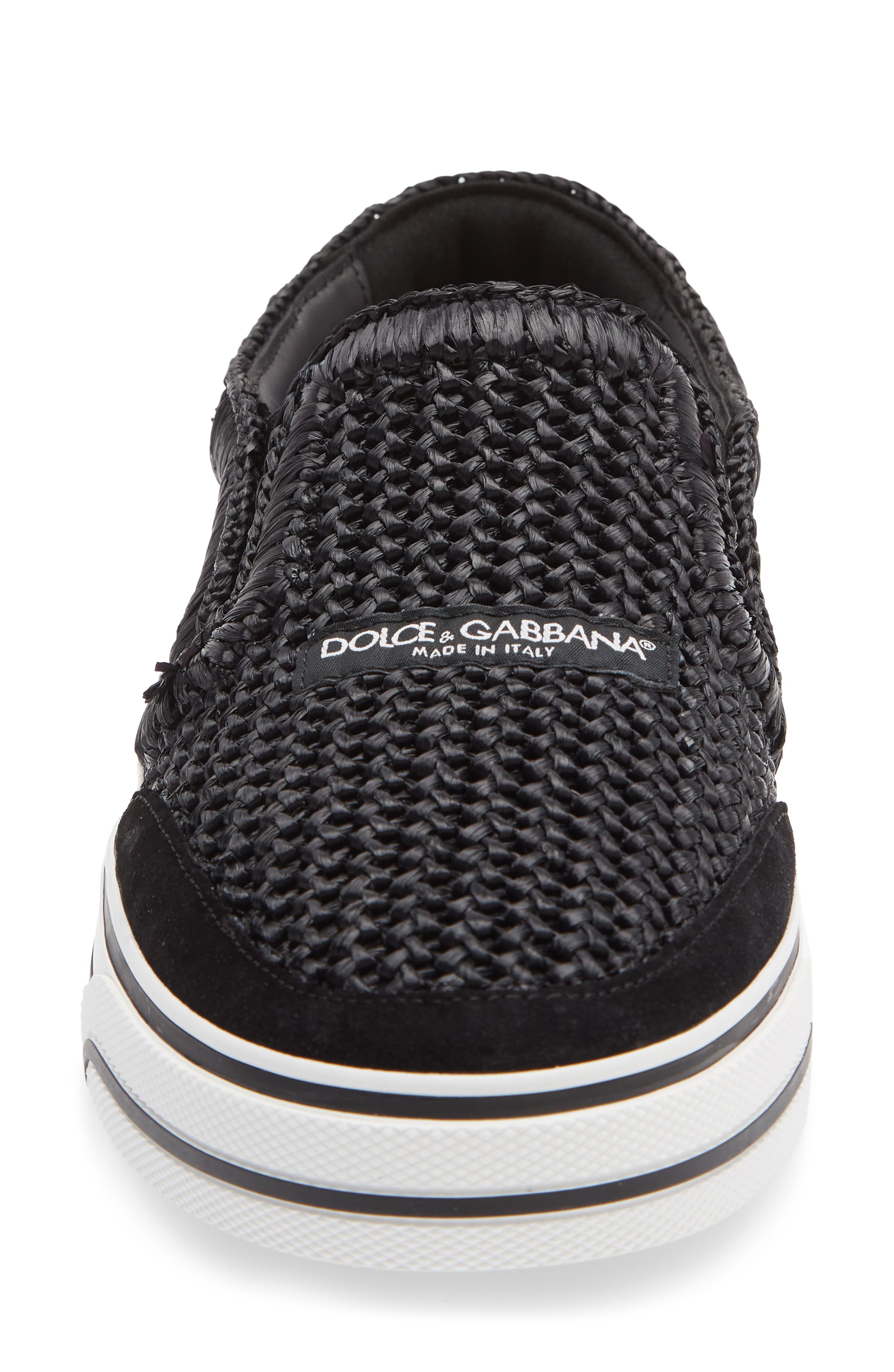 Raffia Slip-On Sneaker, Alternate, color, NERO/ NERO