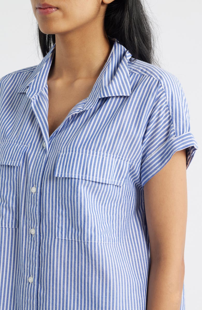 beachlunchlounge Brianna Stripe Cotton Blend Button-Up Shirt, Alternate, color,