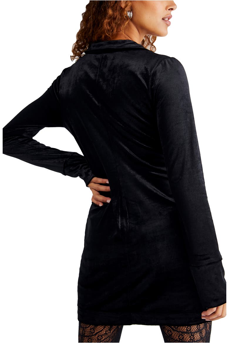 Shayla Velvet Minidress, Alternate, color, BLACK