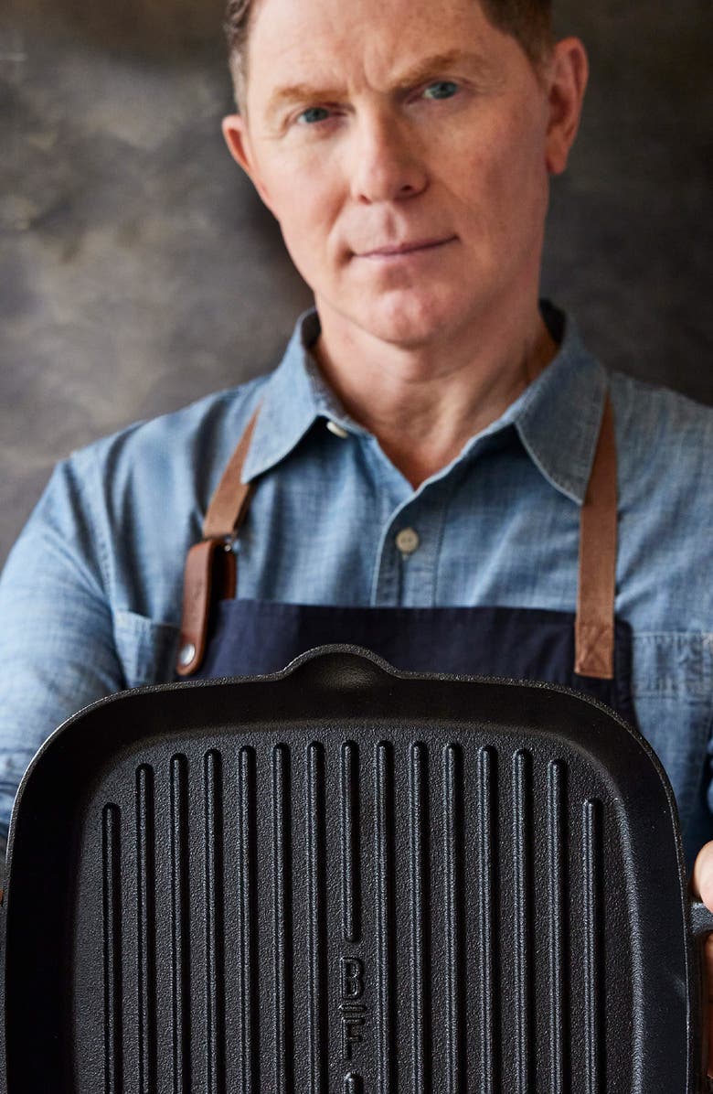 GreenPan x Bobby Flay 11" Cast Iron Square Grill Pan, Alternate, color, Black