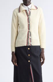 Thom Browne Hector Icon Intarsia Wool & Mohair Cardigan