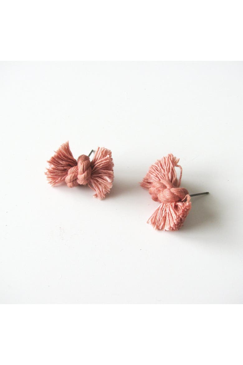 Knot Earrings, Alternate, color, Coral