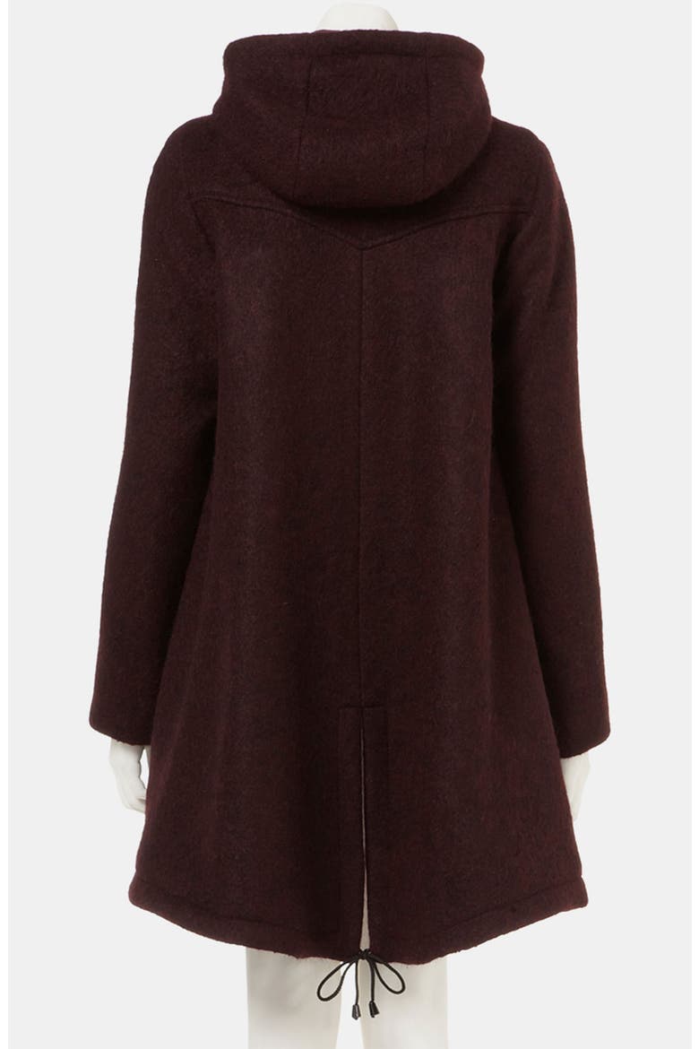Wool Blend A-Line Parka, Alternate, color, BURGUNDY