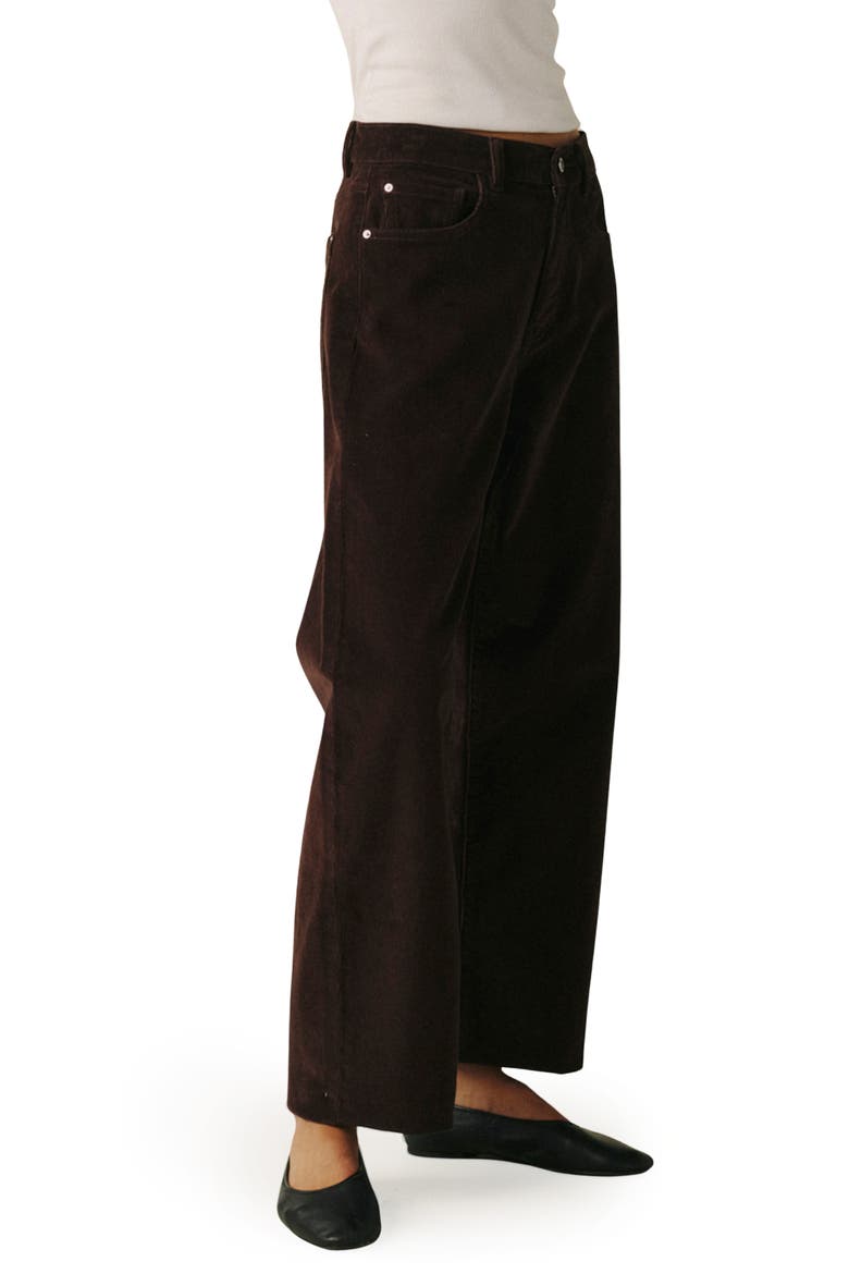 BNA Soft Curve Barrel Leg Corduroy Pants, Alternate, color, AMERICANO