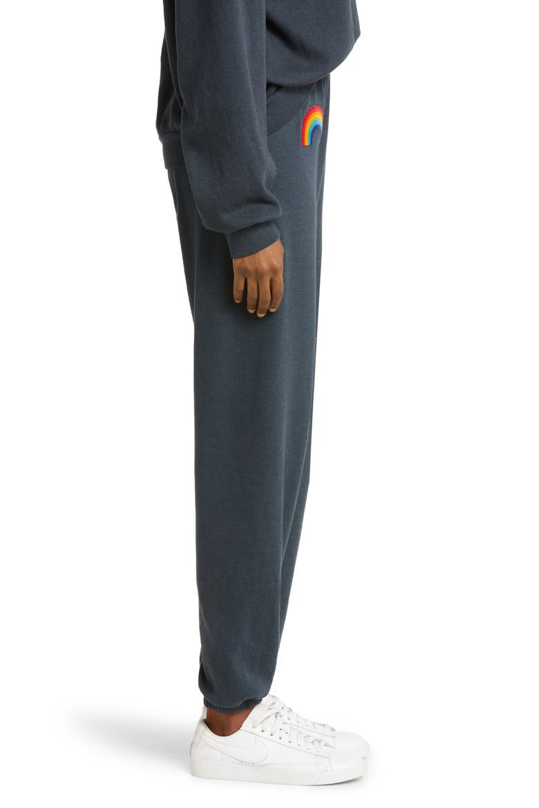 Rainbow Embroidered Sweatpants, Alternate, color, CHARCOAL