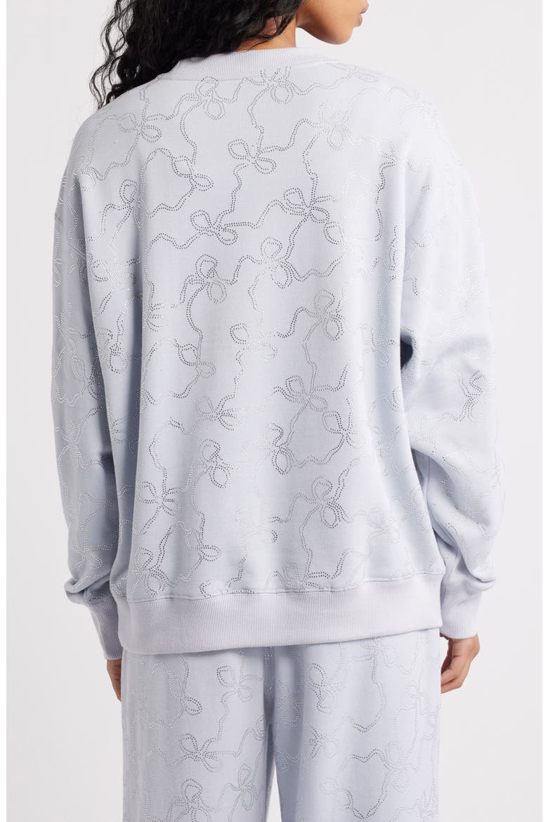 Karabeth Embellished Bow Sweatshirt, Alternate, color, ASPEN BLUE
