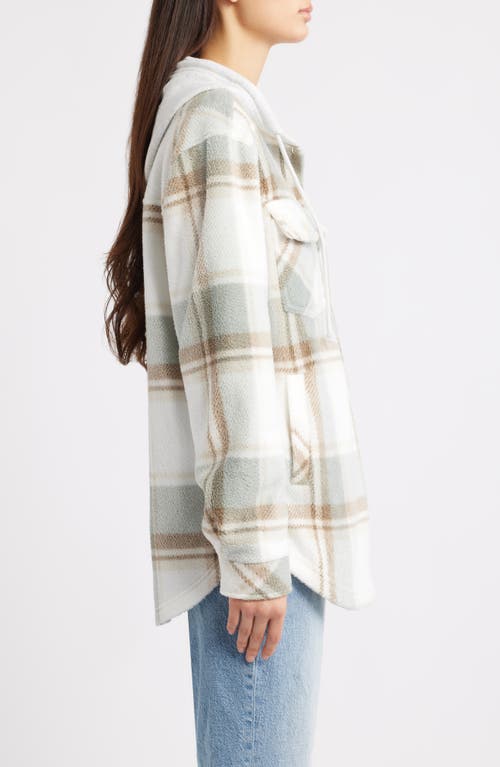 Thread & Supply Hooded Fleece Shacket In White