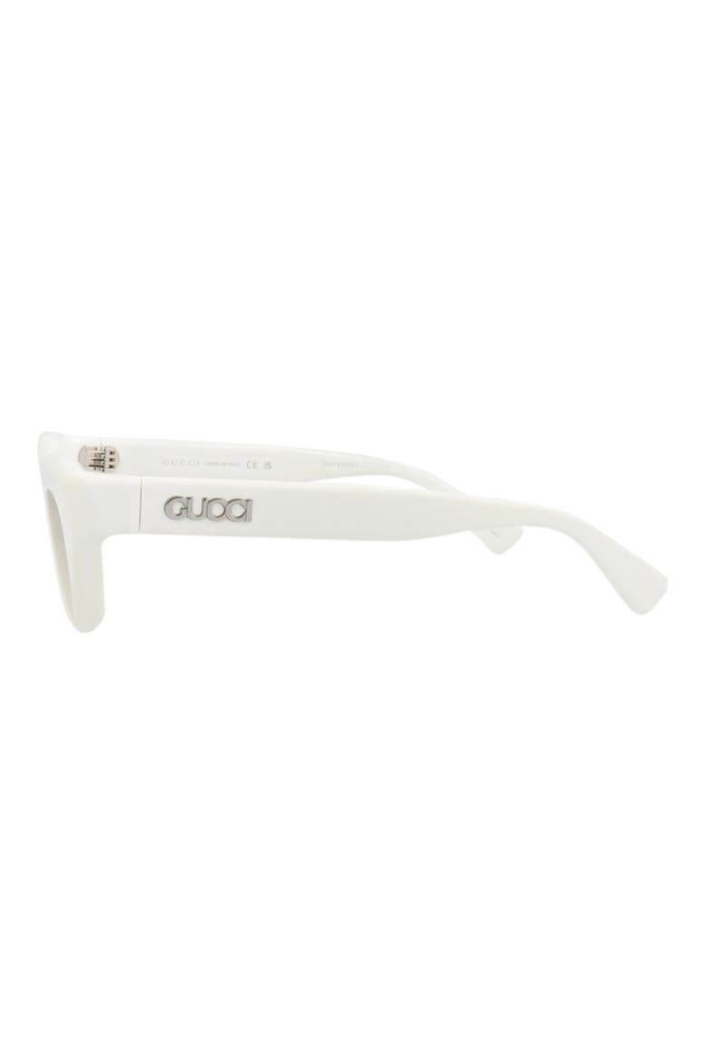 52mm Rectangular Sunglasses, Alternate, color, WHITE WHITE GREY