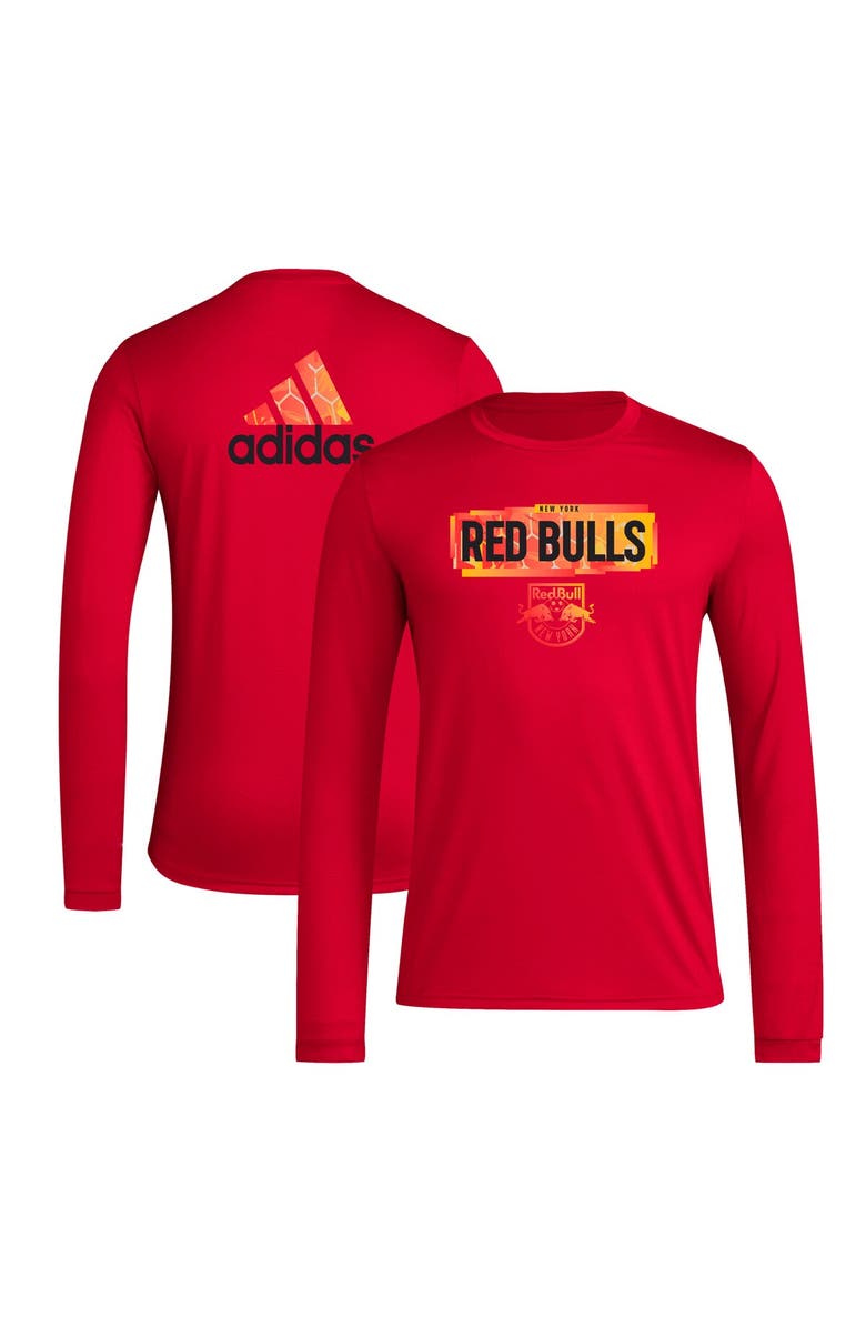 adidas Men's adidas Red New York Red Bulls Local Pop AEROREADY Long Sleeve T-Shirt, Main, color, 