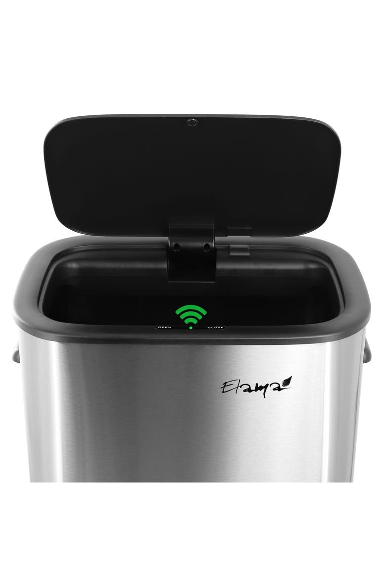 14.5 Gallon Automatic Sensor Hands Free Trash Can, Alternate, color, Silver