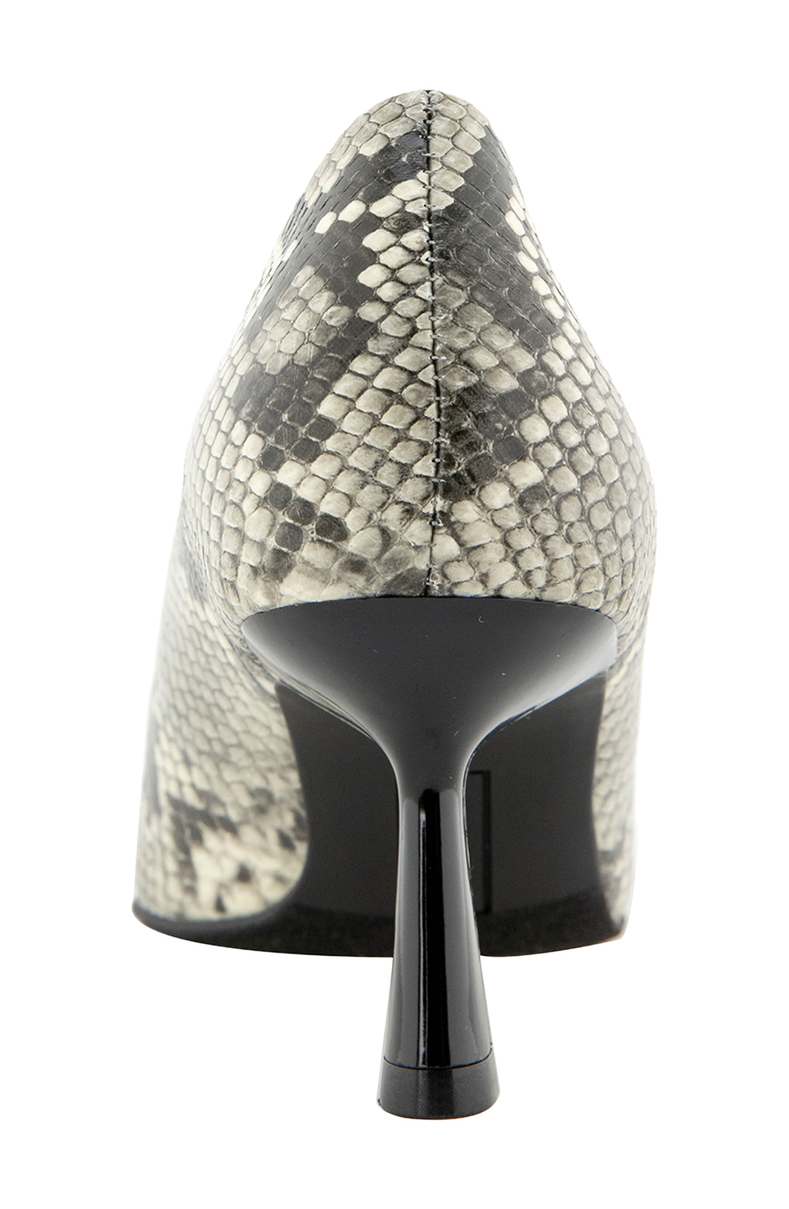 Twila Faux Snakeskin Pointed Toe Pump, Alternate, color, BLACK/ GREY SNAKE