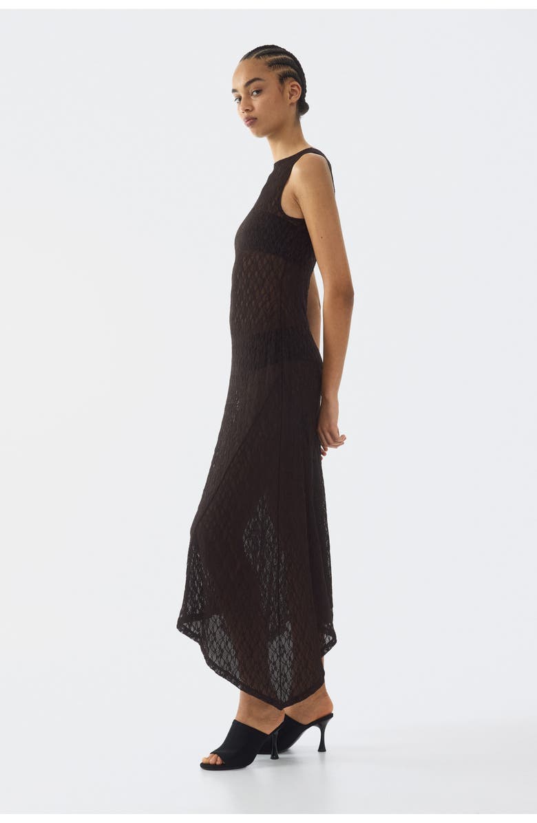 H&M Lace Maxi Dress, Alternate, color, Dark Brown